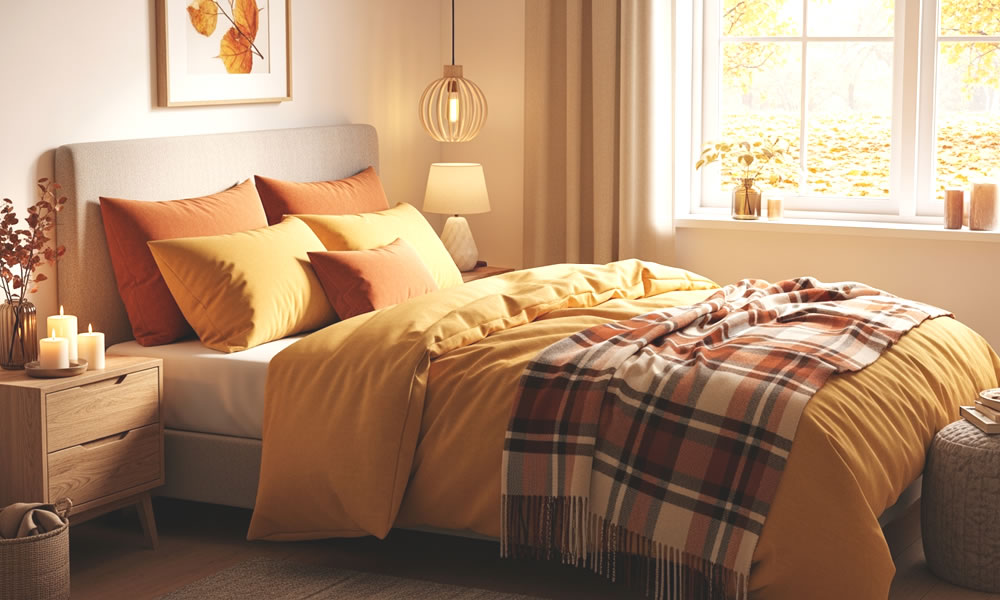 Barvy a dekorace v podzimní ložnici