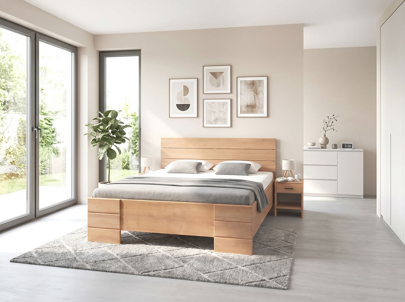 Dvoulůžková postel Diplomat s úložným prostorem