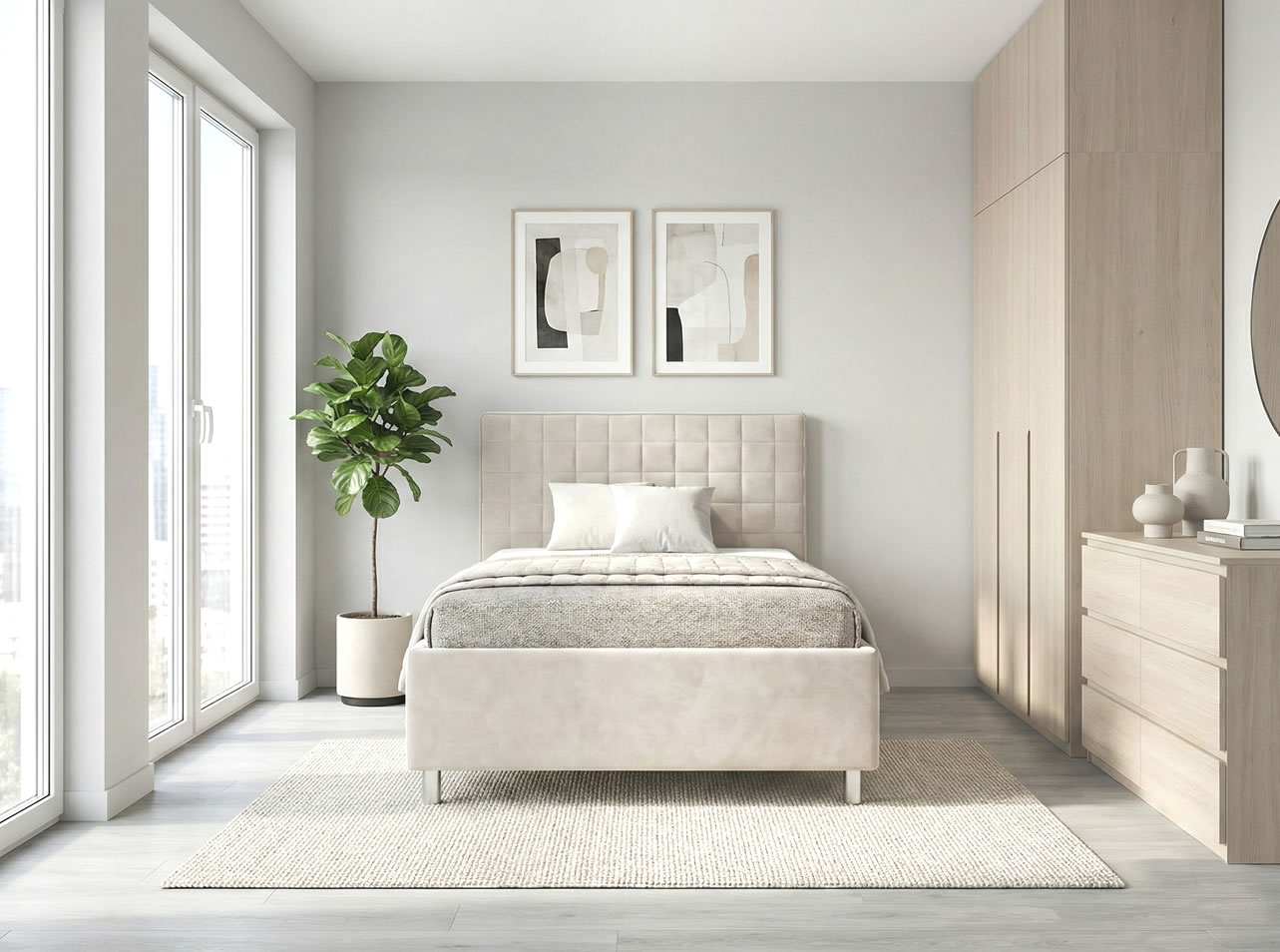 Postel Belarona s vysokým čelem a úložným prostorem