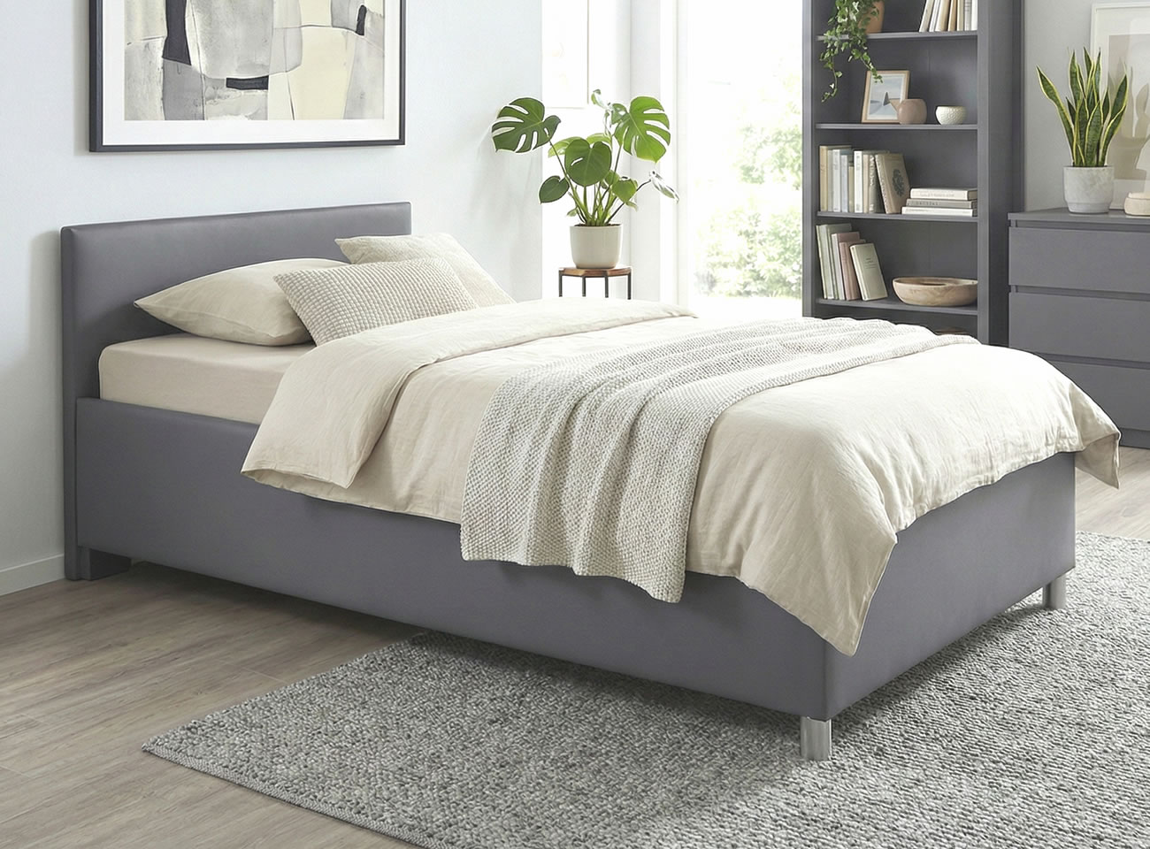 Čalouněná postel Lyoneta – celkový pohled