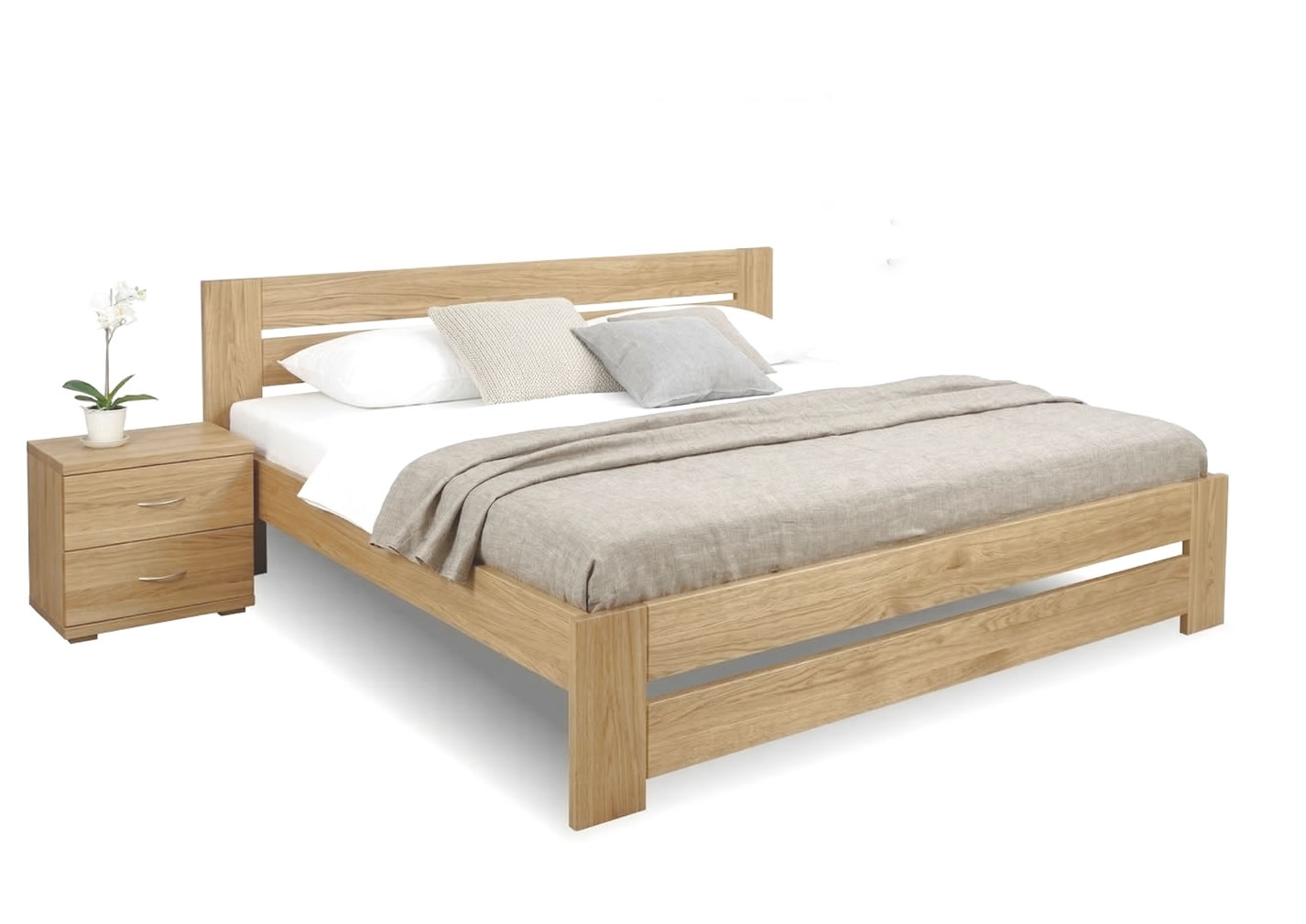 Detail konstrukce postele Berni z masivního dubu