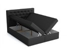 Americká postel boxspring CS34015, s matrací a úložným prostorem, černá ekokůže, 180x200 cm