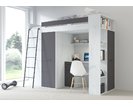 Multifunkční patrová postel Vera - Levá, lamino craft bílý grafit Multifunkční patrová postel Vera - Levá, lamino craft bílý grafit