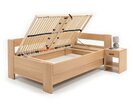Rohová buková postel s roštem MIVA pravá, 120x200