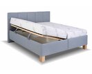 Čalouněná postel Satray, s roštem úložným prostorem