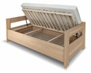 Postel jednolůžko z masivu s úložným prostorem Ela s čely, masiv buk