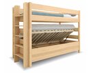 Poschoďová postel s úložným prostorem JUNIOR 12, levá, masiv buk