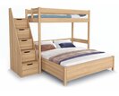 Poschoďová postel se schody a s úložným prostorem JUNIOR 15, masiv buk