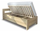 Postel jednolůžko z masivu s úložným prostorem Ela, masiv buk