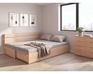 Rozkládací postel s úložným prostorem FLEXO - bez čel, masiv buk