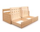 Rozkládací postel s úložným prostorem FLEXO - Pravá, masiv buk