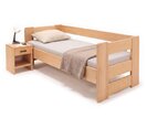 Zvýšená postel jednolůžko MIVA s čely, 140x200, masiv buk