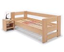 Zvýšená postel jednolůžko MIVA s čely, 140x200, masiv buk