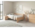 Zvýšená buková postel s roštem MIVA s bočním čelem, 120x200