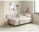 Čalouněná postel s čely a úložným prostorem Elite, 140x200 cm