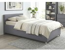 Zvýšená čalouněná postel s úložným prostorem Lyoneta, 140x200, tmavě šedá