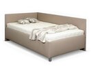 Zvýšená čalouněná postel s úložným prostorem Ryana, 140x200, hnědá