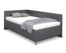 Zvýšená čalouněná postel s úložným prostorem Ryana, 120x200, tmavě šedá