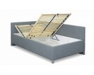 Zvýšená čalouněná postel s úložným prostorem Ryana, 120x200, šedá