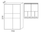 Skříň s posuvnými dveřmi D652/L, lamino - smrk, bílá - pohled č. 2
