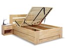 Postel s úložným prostorem Trinity, masiv buk, 140x200