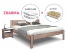 Postel dvoulůžko z masivu TALIMA, masiv buk, rošty a matrace zdarma