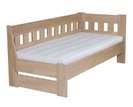 Postel z masivu - jednolůžko ARLETA senior 90x200 pravá, buk - pohled č. 1