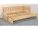 Rozkládací postel ARLETA TWIN - PRAVÁ, masiv buk, 90-160x200cm - pohled č. 3
