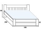 Postel z masivu - dvojlůžko FILIP senior 180x200, buk - pohled č. 2