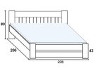 Postel z masivu - dvojlůžko FILIP senior 200x200, buk - pohled č. 2