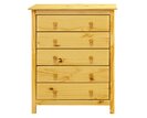 Komoda - 5 zásuvková IA8077, masiv smrk Komoda - 5 zásuvková IA8077, masiv smrk