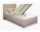 Čalouněná postel s úložným prostorem Crissy, 90x200, světle hnědá