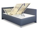 Zvýšená čalouněná postel s úložným prostorem Ryana, 90x200, tmavě šedá