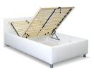 Zvýšená čalouněná postel s úložným prostorem Lyoneta, 140x200, bílá