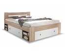Postel s úložným prostorem Nepoli 140 , dub sonoma - bílá