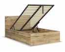 Postel s rošty a úložným prostorem a roštem Tetris, dub wotan