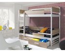 Dětská patrová postel se zábranou a úložným prostorem TEREZA, masiv borovice