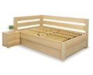 Postel s úložným prostorem Valentin-Levá, 120x200 cm, masiv buk