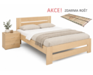 Dřevěná postel s roštem Berni, 120x200, masiv buk  - pohled č. 1