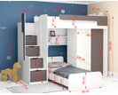 Multifunkční patrová postel Dori - rozměry Multifunkční patrová postel Dori - rozměry