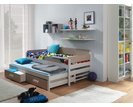 Dětská postel s přistýlkou a úložným prostorem DORIS, masiv borovice Dětská postel s přistýlkou a úložným prostorem DORIS, masiv borovice