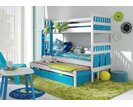 Poschoďová postel s úložným prostorem pro 3 děti MAX, masiv borovice