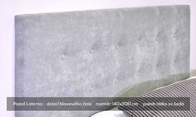 Čalouněná postel Laterna - detail čela