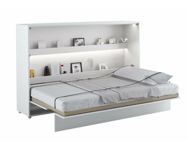 Široká sklápěcí postel ve skříni MONTERASSO, 120x200cm, bílá lesk Široká sklápěcí postel ve skříni MONTERASSO, 120x200cm, bílá lesk