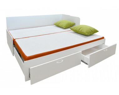 Rozkládací postel MINDES 90 pravá - levá, bílá