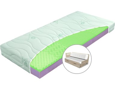 Tvrdší matrace VENEZA - sada k rozkládací posteli, 16cm, 90x200cm, 2x45x200cm (půlená), 100kg, potah Aloe Vera Tvrdší matrace VENEZA - sada k rozkládací posteli, 16cm, 90x200cm, 2x45x200cm (půlená), 100kg, potah Aloe Vera