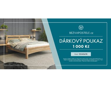 Elektronický dárkový poukaz BEZVAPOSTELE v hodnotě 1 000 Kč  Elektronický dárkový poukaz BEZVAPOSTELE v hodnotě 1 000 Kč
