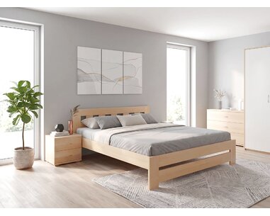 Manželská postel s rošty Barča, 160x200, 180x200, masiv buk - pohled č. 2