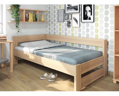 Postel jednolůžko z masivu Ela, Levá, 120x200 cm