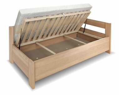 Rohová zvýšená úložná postel jednolůžko ELA - Pravá, 120x200, masiv buk Rohová zvýšená úložná postel jednolůžko ELA - Pravá, 120x200, masiv buk